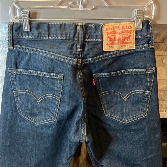 Levi's 508 Blue Denim Jeans Tapered Fit 29 x 30 - Picture 10 of 13